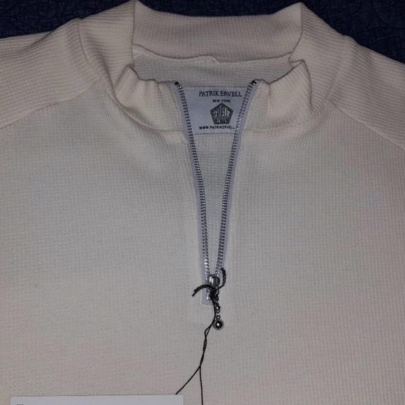 Patrik Ervell Zip Mock Neck Sweater size XL Ivory - Picture 2 of 3